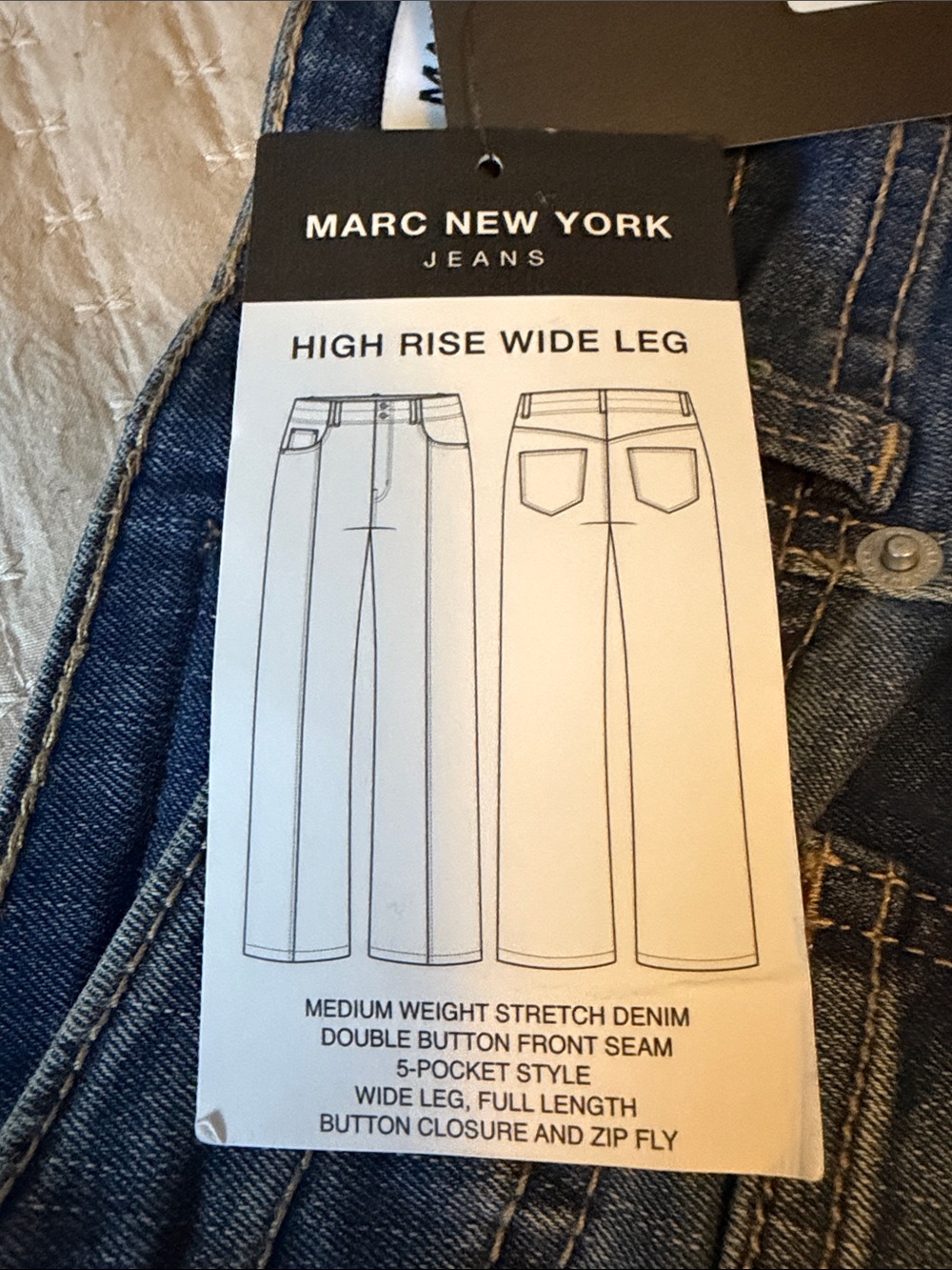 Marc New York Wide Leg Jeans - High Rise 8 ❤️ - Picture 6 of 9